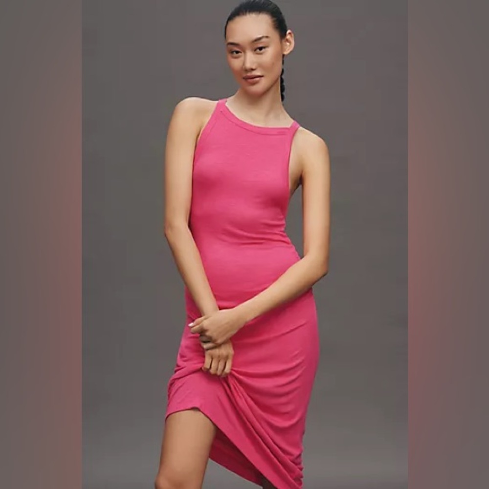 ANTHROPOLOGIE Daily Practice Rib Tank Midi Dress NWT Size Large